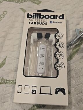❤️10/$16 New Billboard Wireless Bluetooth Earbuds - White